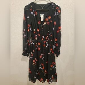 EXPRESS BLACK FLORAL DRESS - FOR FALL/HOLIDAYS